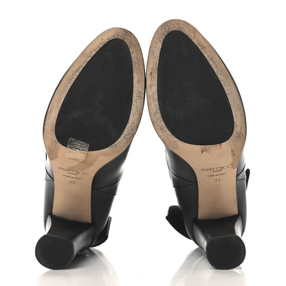Jimmy Choo Smooth Calfskin Malene 85 Bow Ankle Boots 41 Black 6 of 9