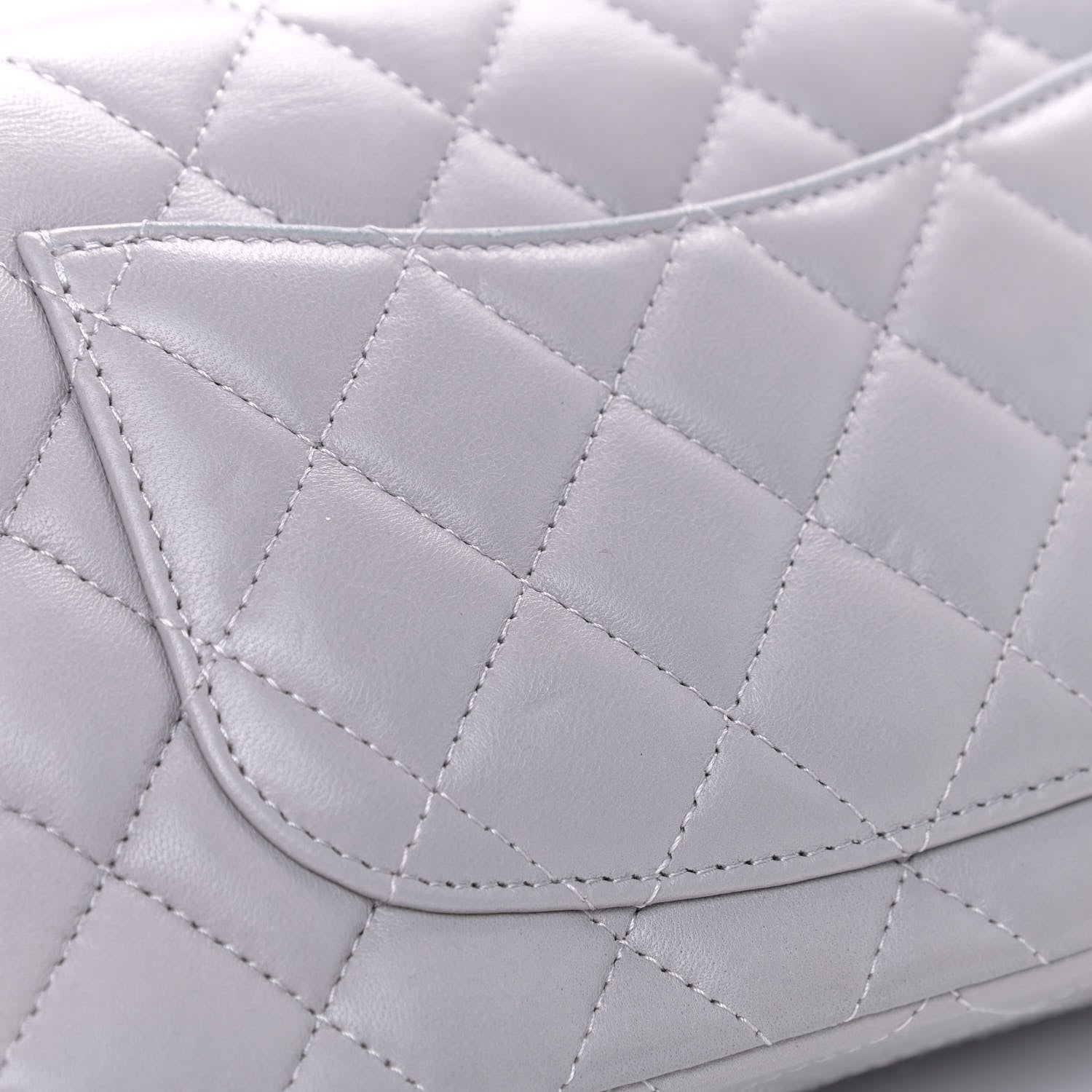 Chanel Lambskin Quilted Mini Rectangular Flap Grey 9 of 12
