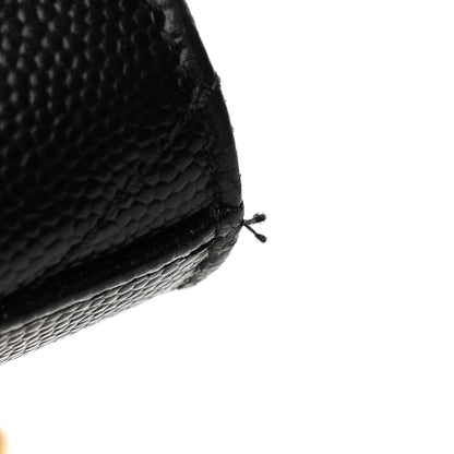 Saint Laurent Grain De Poudre Matelasse Chevron Monogram Chain Wallet Black 12 of 14