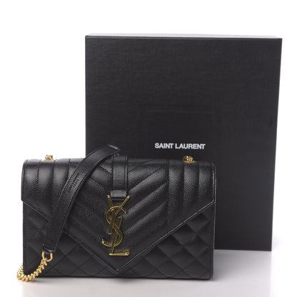 Saint Laurent Grain De Poudre Textured Mixed Matelasse Triquilt Small Monogram Satchel Black 11 of 11