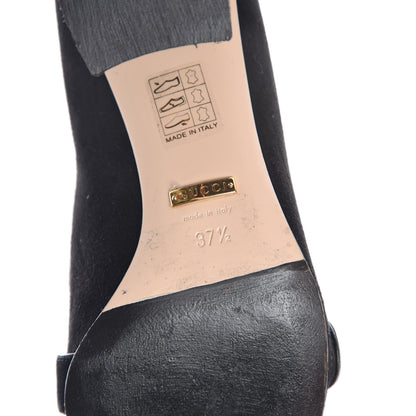 Gucci Kid Scamosciato GG Marmont Fringe 50mm Loafer Pumps 37.5 Black 8 of 14