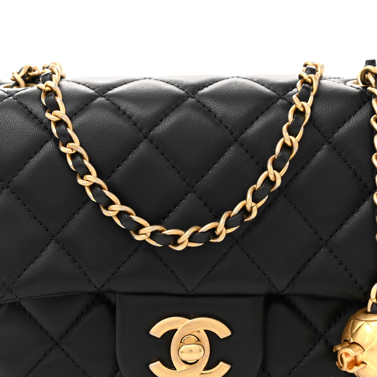 Chanel Lambskin Quilted Mini Pearl Crush Flap Black 8 of 10