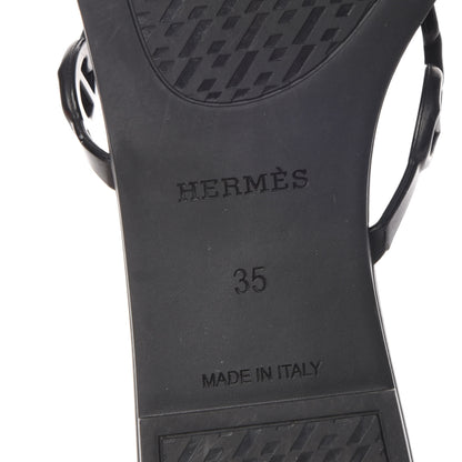 Hermes Rubber Chaine d'Ancre Rivage Sandals 35 Black 6 of 10