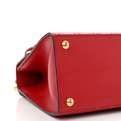 Gucci Guccissima Signature Small Padlock Top Handle Bag Hibiscus Red 9 of 11