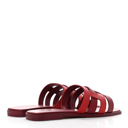 Hermes Calfskin Amore Sandals 36 Rouge Grenat Orange Solaire 4 of 11