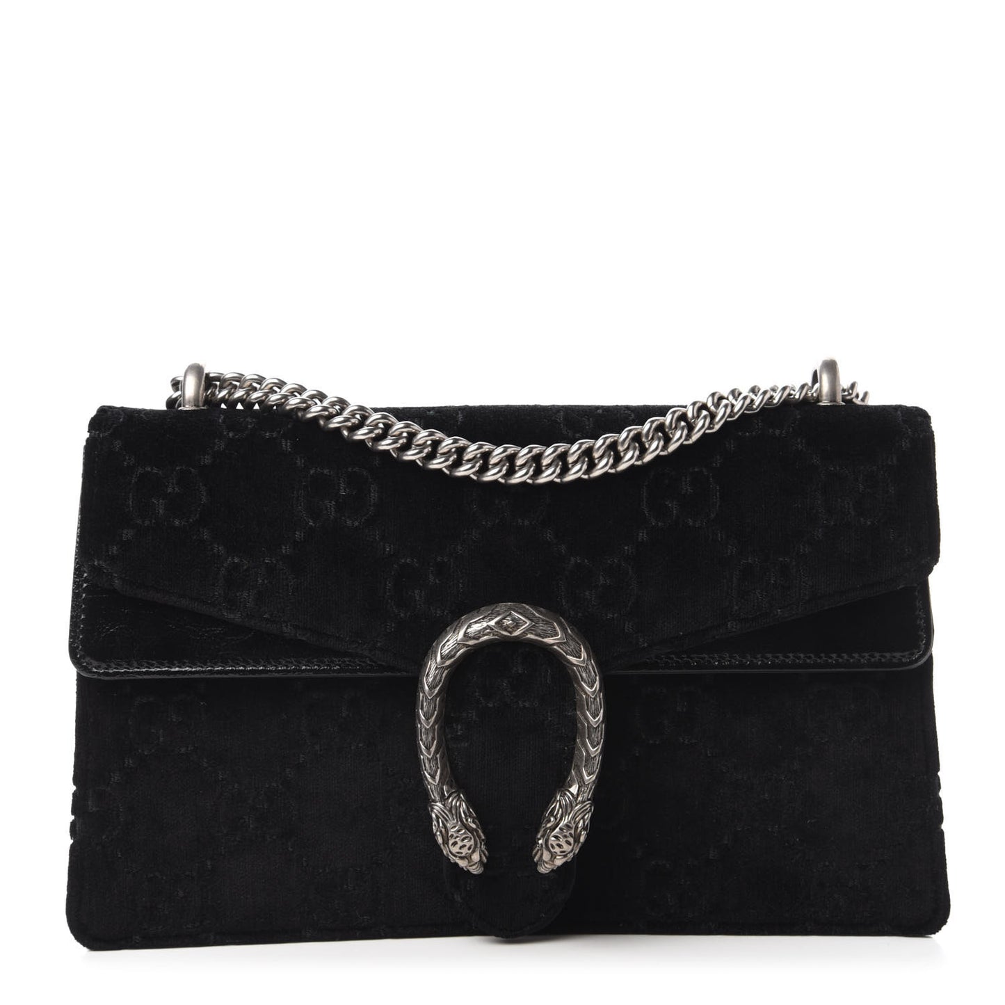 Velvet GG Monogram Small Dionysus Shoulder Bag Black