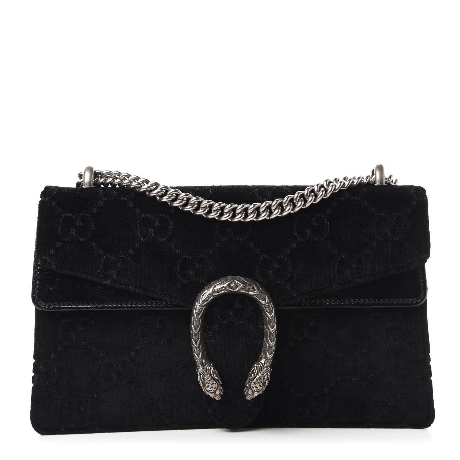 Gucci Velvet GG Monogram Small Dionysus Shoulder Bag Black 1 of 11