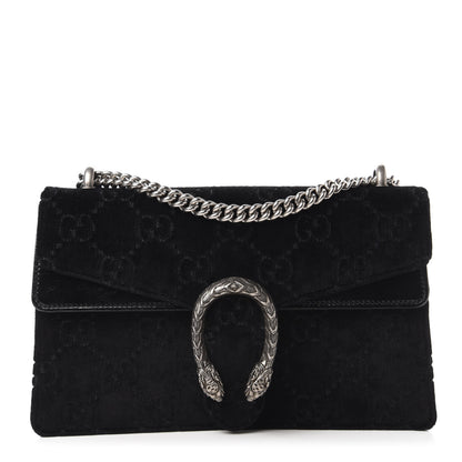 Gucci Velvet GG Monogram Small Dionysus Shoulder Bag Black 1 of 11