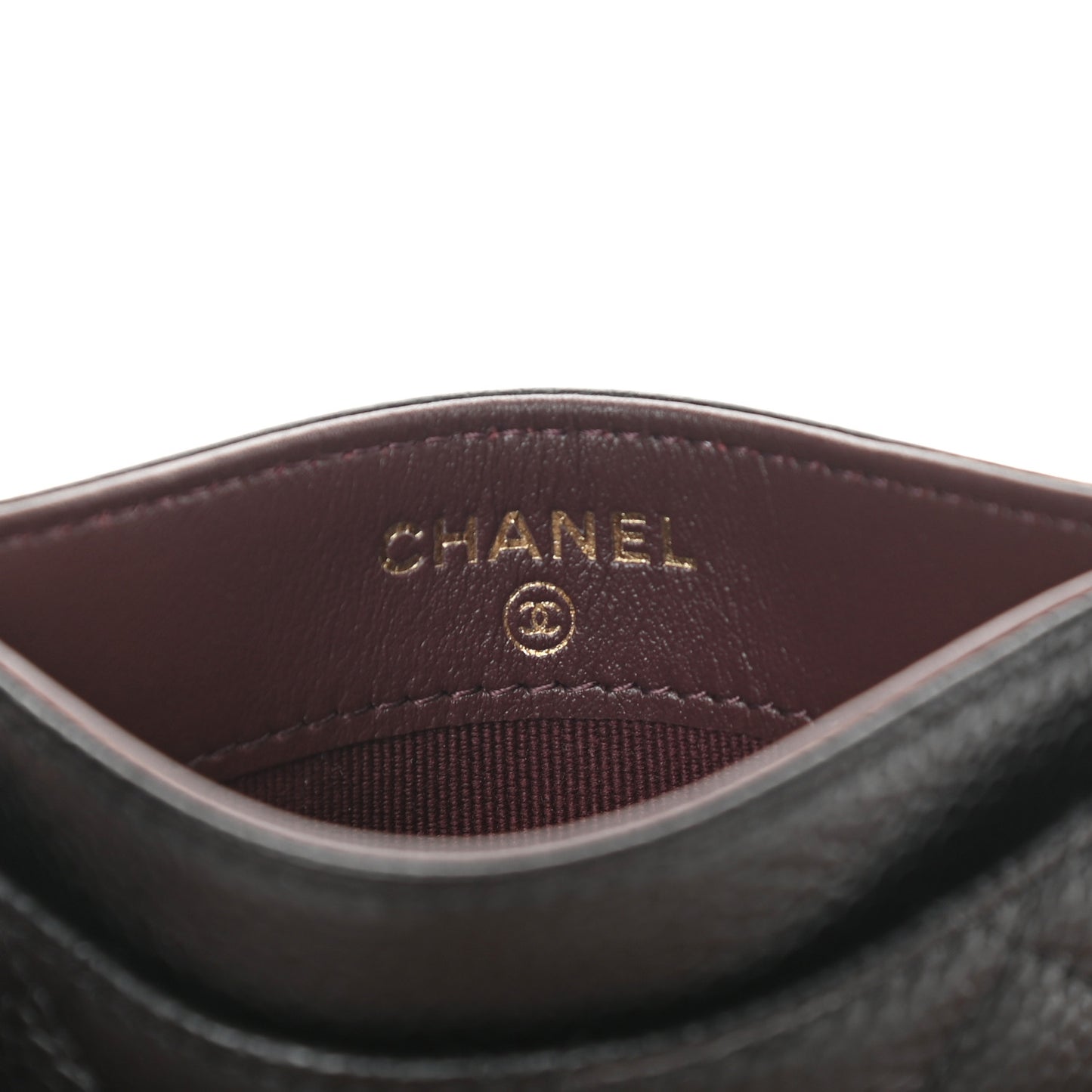 Caviar Quilted Card Holder Black