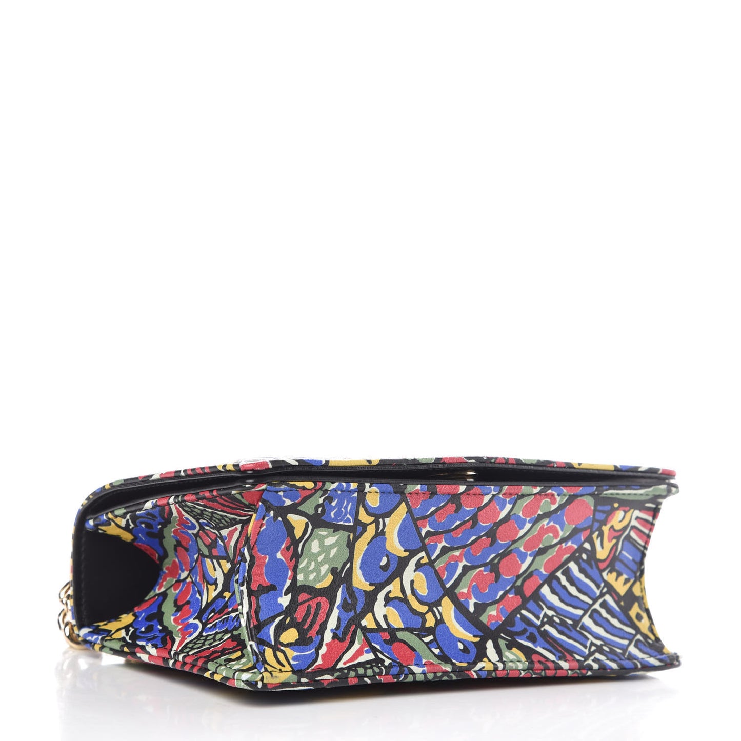Calfskin Butterfly Printed Small Diorama Flap Bag Multicolor