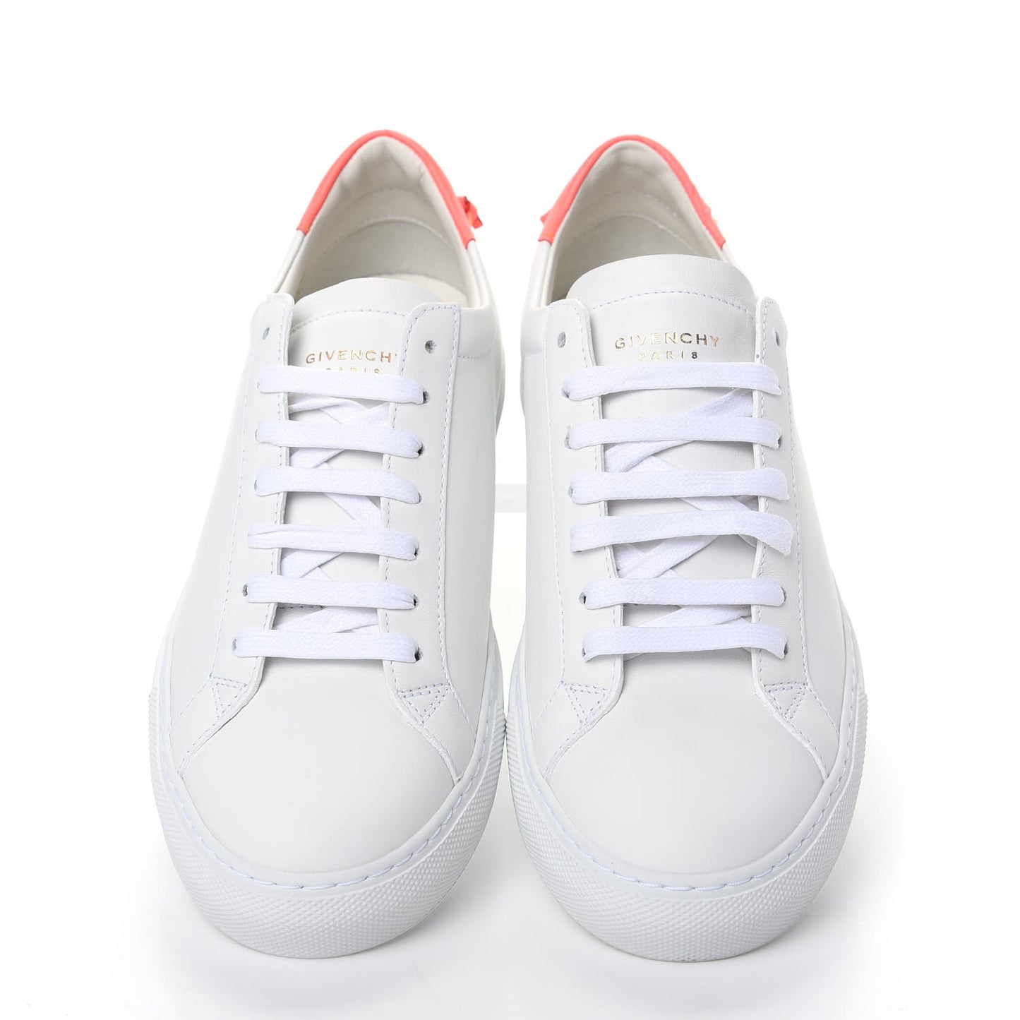 Calfskin Womens Urban Street Sneakers 38 White Neon Pink