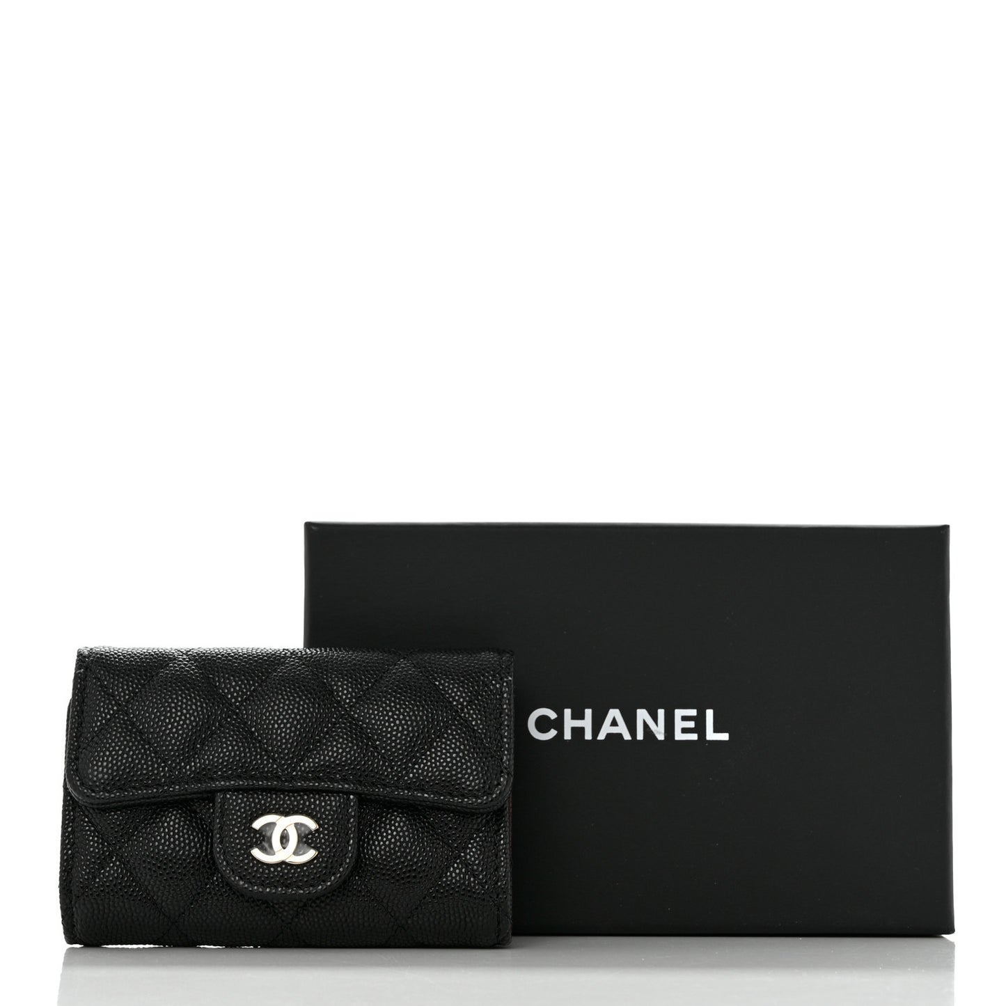 Caviar Quilted Classic 4 Key Holder Wallet Black