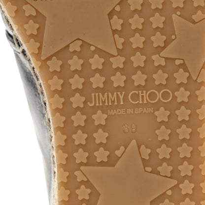 Jimmy Choo Calfskin Litchi Flat Espadrilles 39 Black 7 of 8