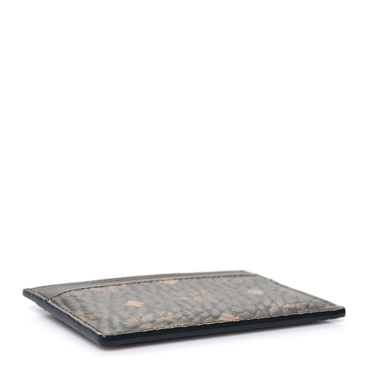 Calfskin Nylon Reflective Mini Card Case Green