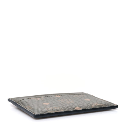 MCM Calfskin Nylon Reflective Mini Card Case Green 4 of 7
