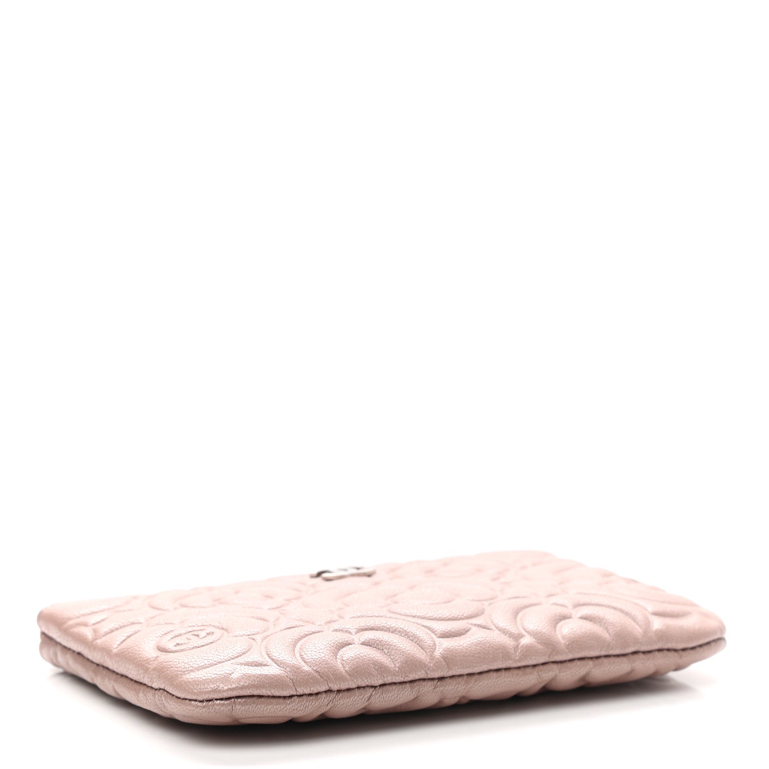 Chanel Goatskin Camellia Embossed Cosmetic Pouch Light Pink 4 of 7