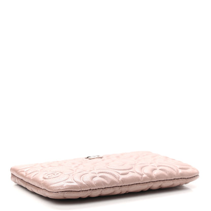 Chanel Goatskin Camellia Embossed Cosmetic Pouch Light Pink 4 of 7