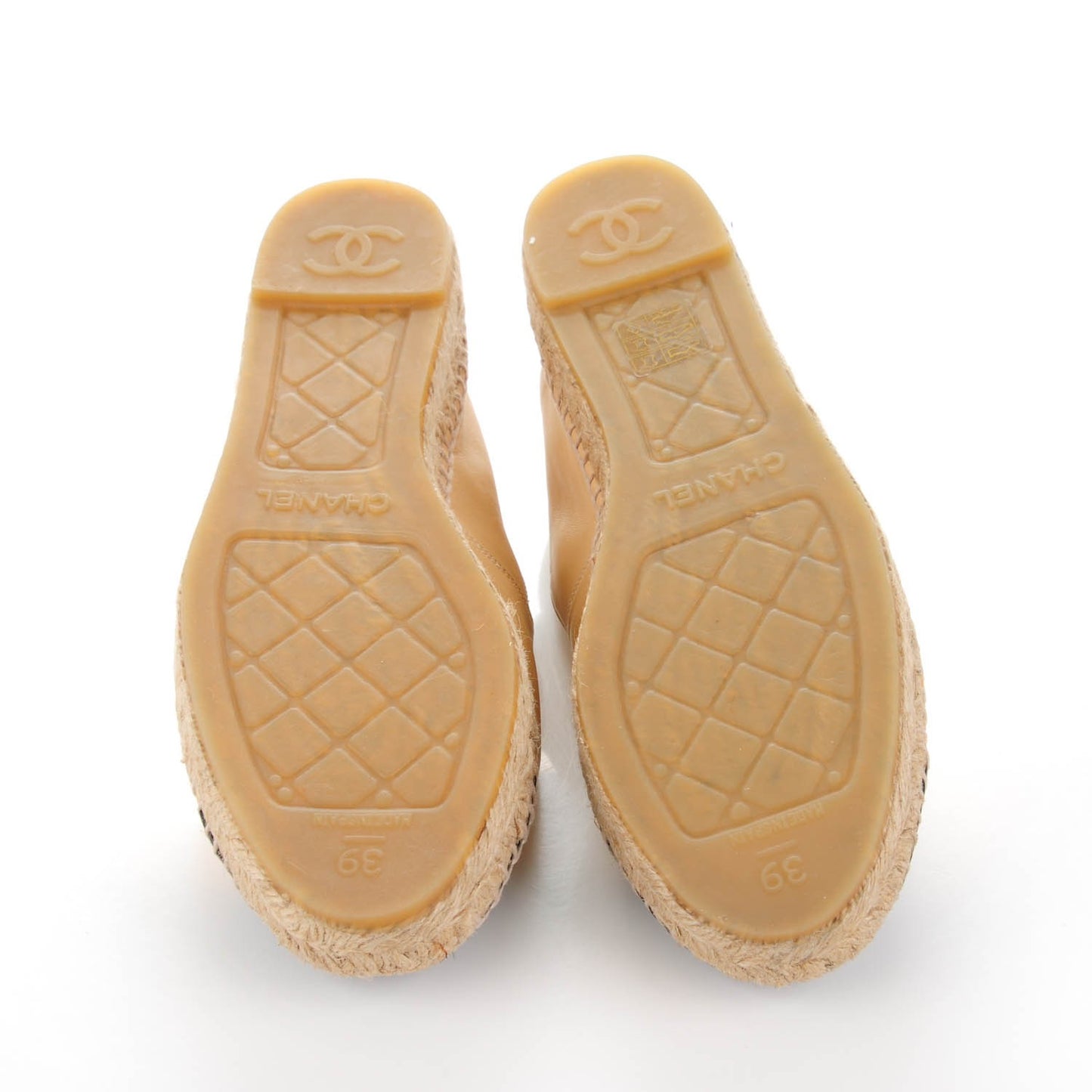 Lambskin CC Espadrilles 39 Beige Black