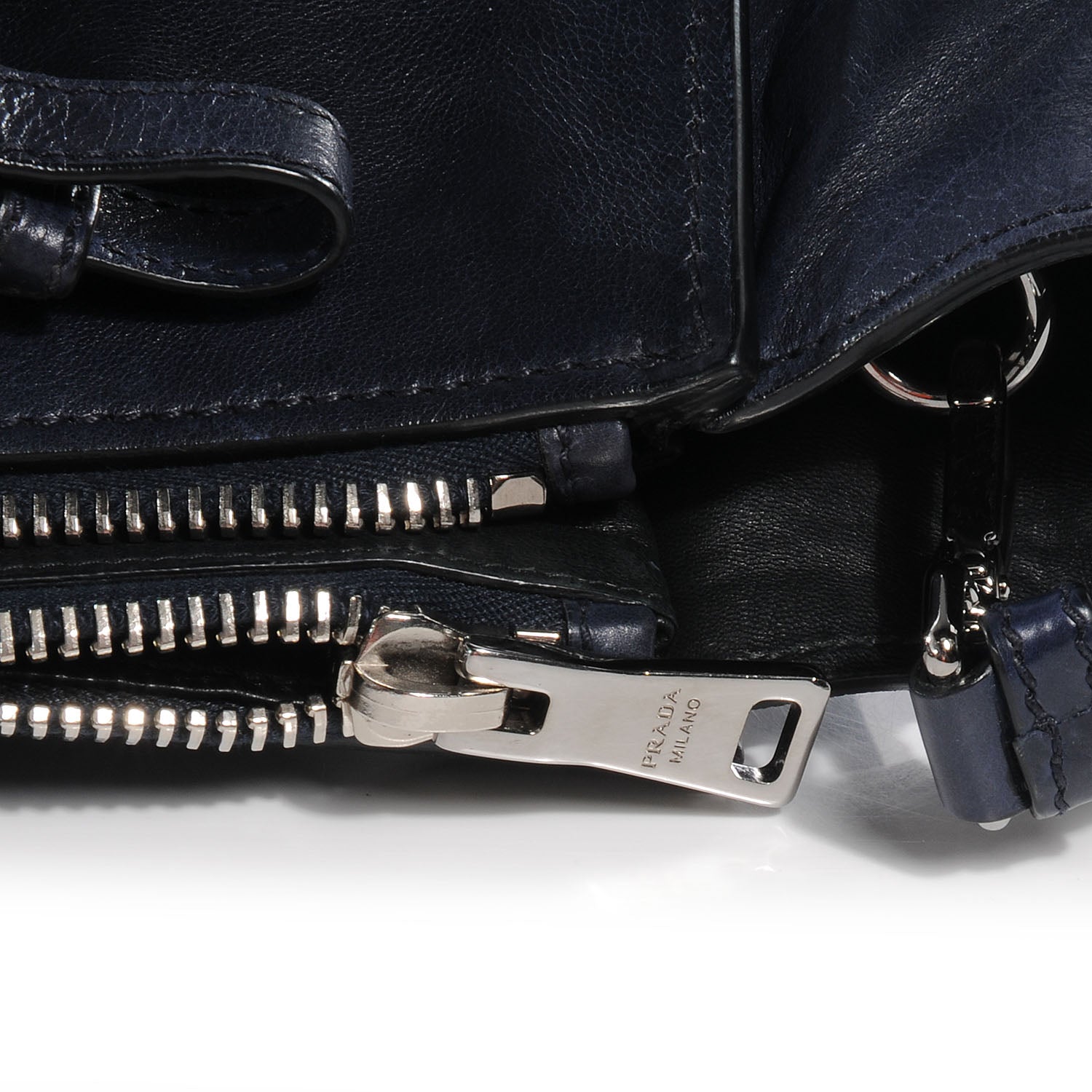 Prada Glace Calf Twin Pocket Tote Baltico 7 of 11