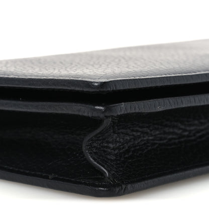 Gucci Dollar Calfskin Enamel Monochrome Mini GG Marmont Chain Wallet Black 9 of 10