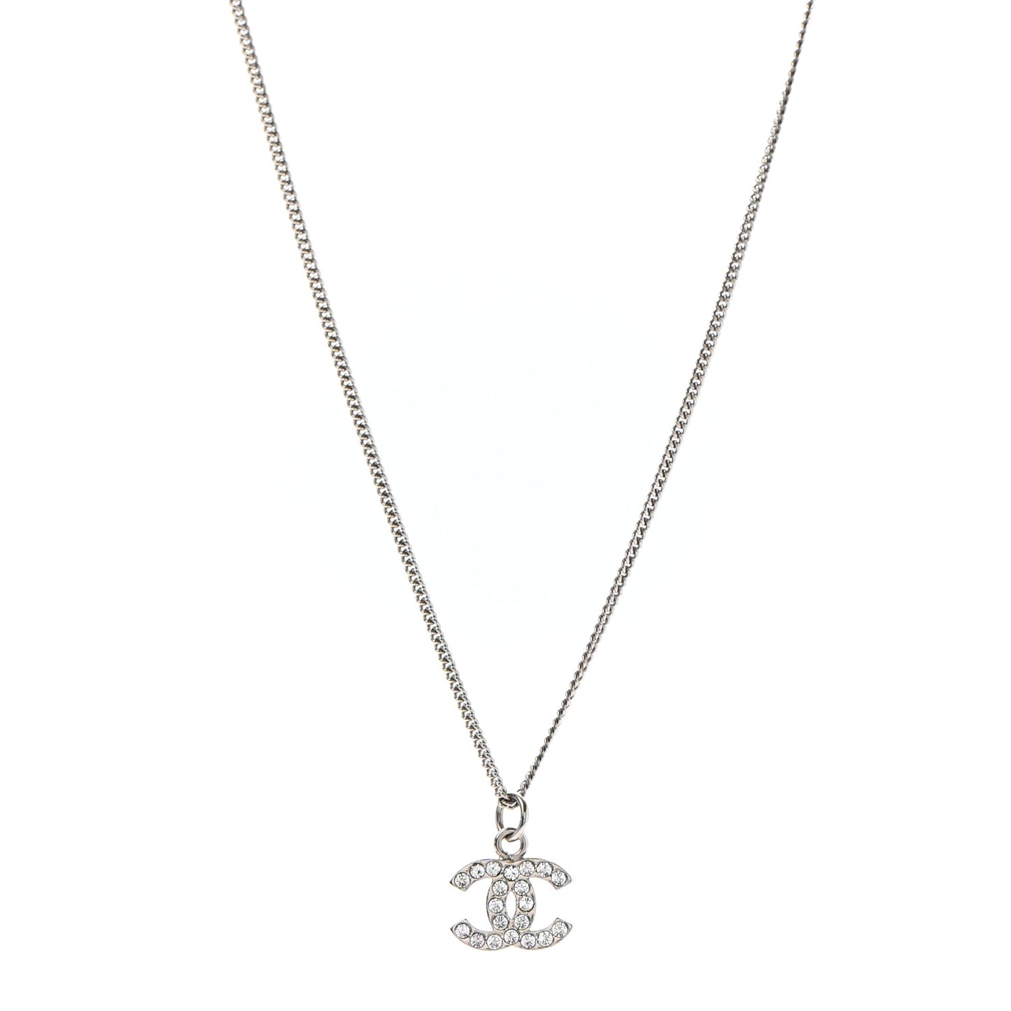 Crystal Timeless CC Necklace Silver