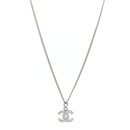 Chanel Crystal Timeless CC Necklace Silver 1 of 5
