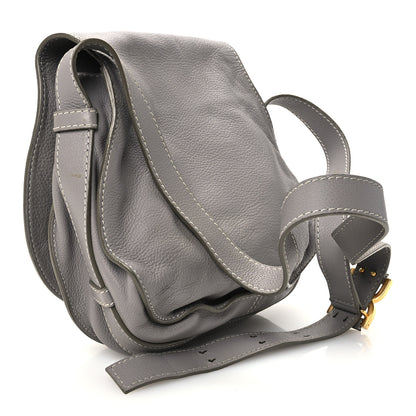 Chloe Grained Calfskin Medium Marcie Saddle Bag Cashmere Grey 3 of 11