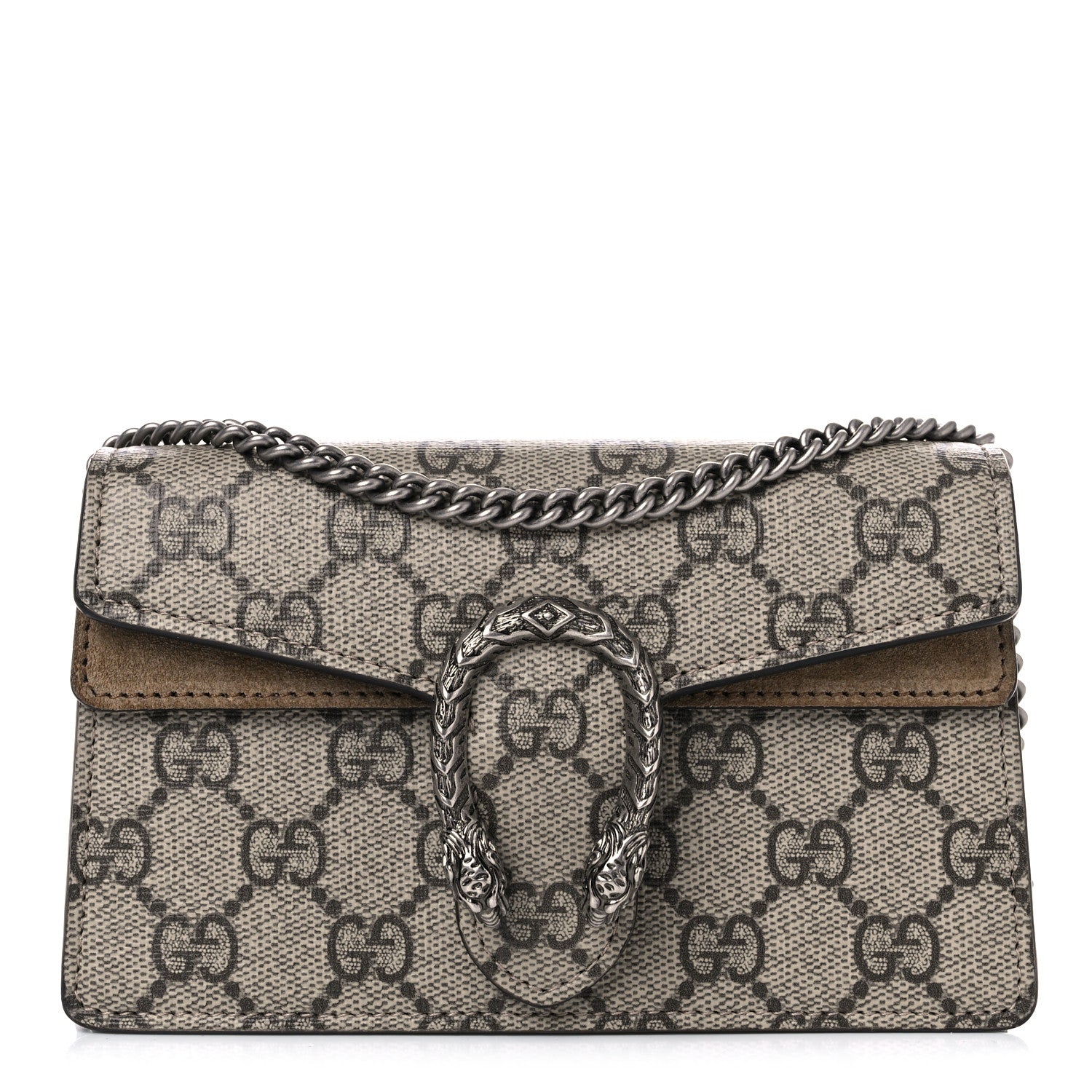 Gucci GG Supreme Monogram Super Mini Dionysus Shoulder Bag Taupe 1 of 9
