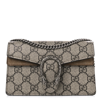 Gucci GG Supreme Monogram Super Mini Dionysus Shoulder Bag Taupe 1 of 9