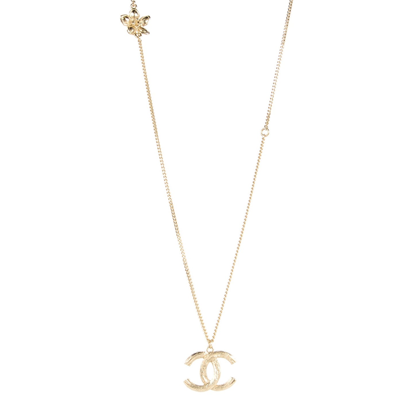 Crystal CC Camellia Necklace Gold