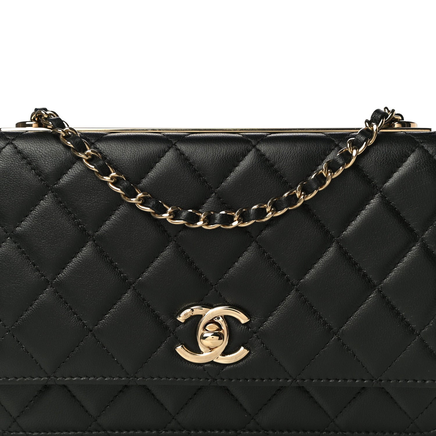 Chanel Lambskin Quilted Trendy CC Wallet On Chain WOC Black 9 of 15