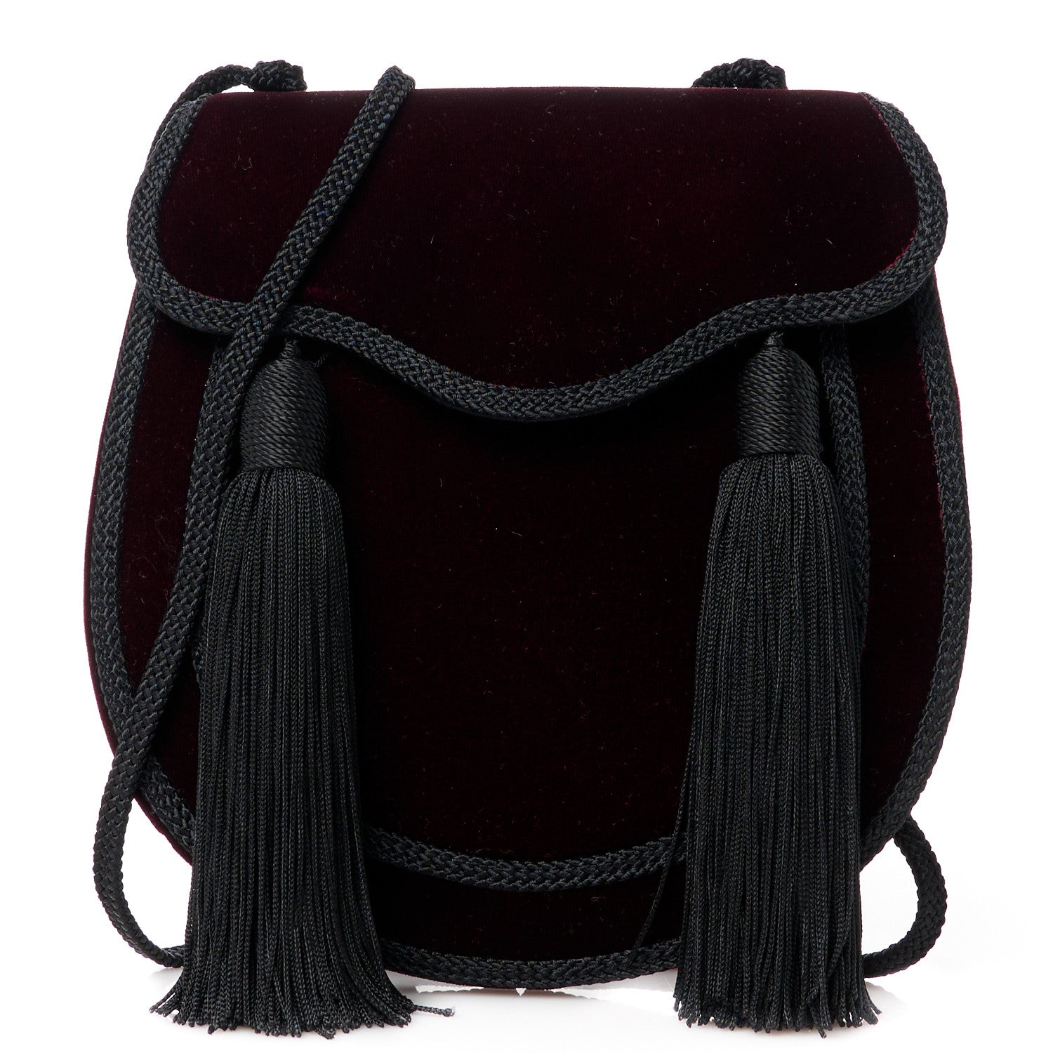 Saint Laurent Velvet Opium 2 Crossbody Bag Bordeaux Black 1 of 10