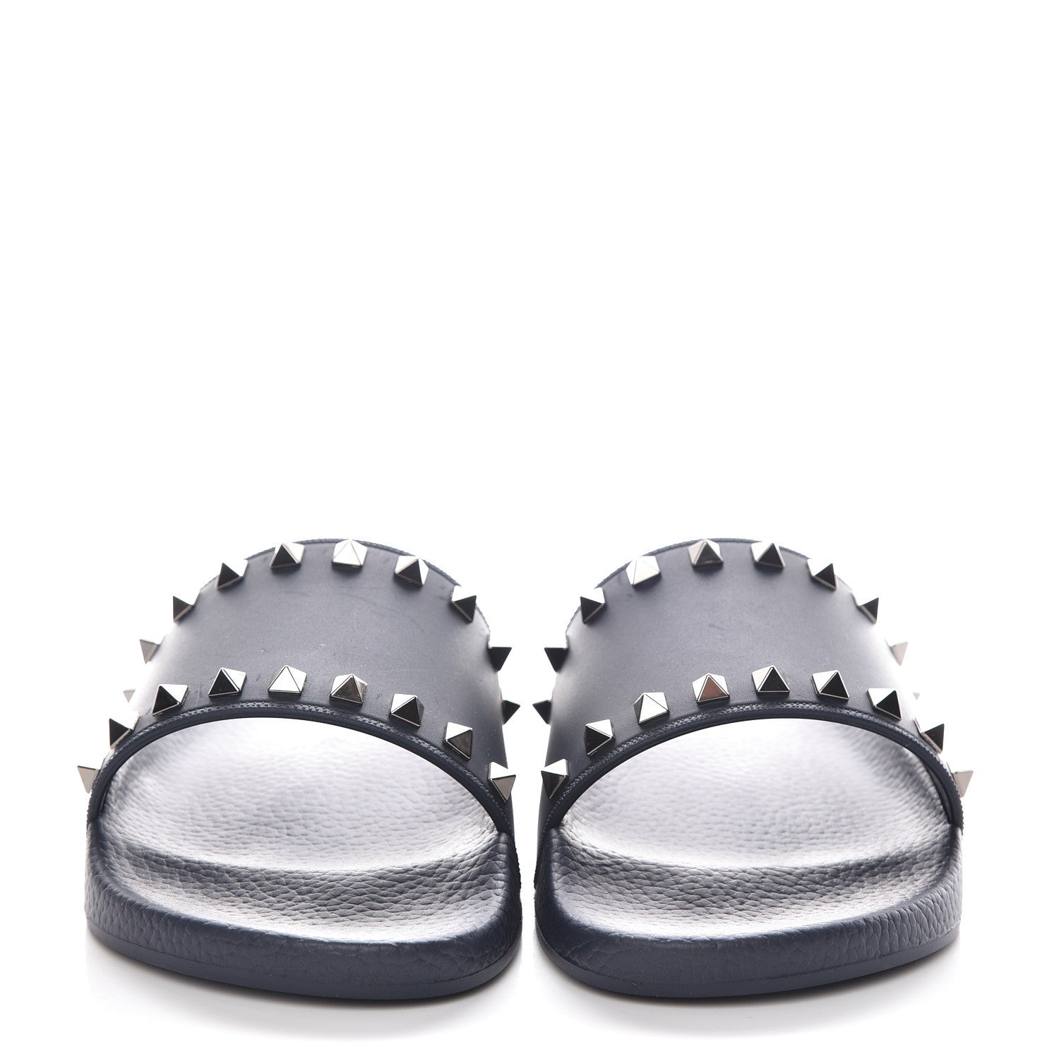 Valentino Garavani Rubber Rockstud Slide Sandals 40 Marine 2 of 8