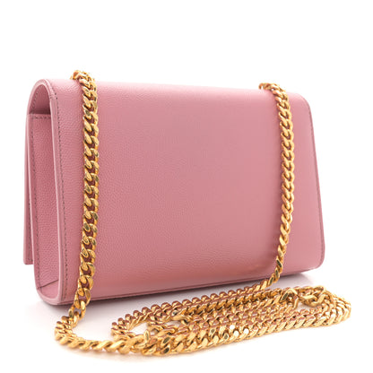 Saint Laurent Grain De Poudre Small Monogram Kate Satchel Dark Rose 3 of 12