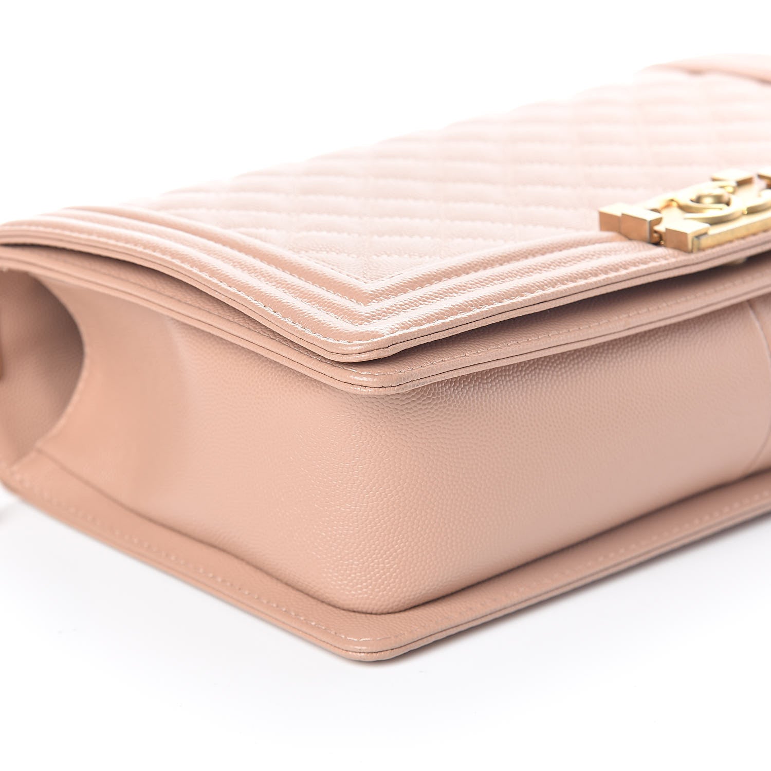 Chanel Caviar Quilted New Medium Boy Flap Beige 9 of 10