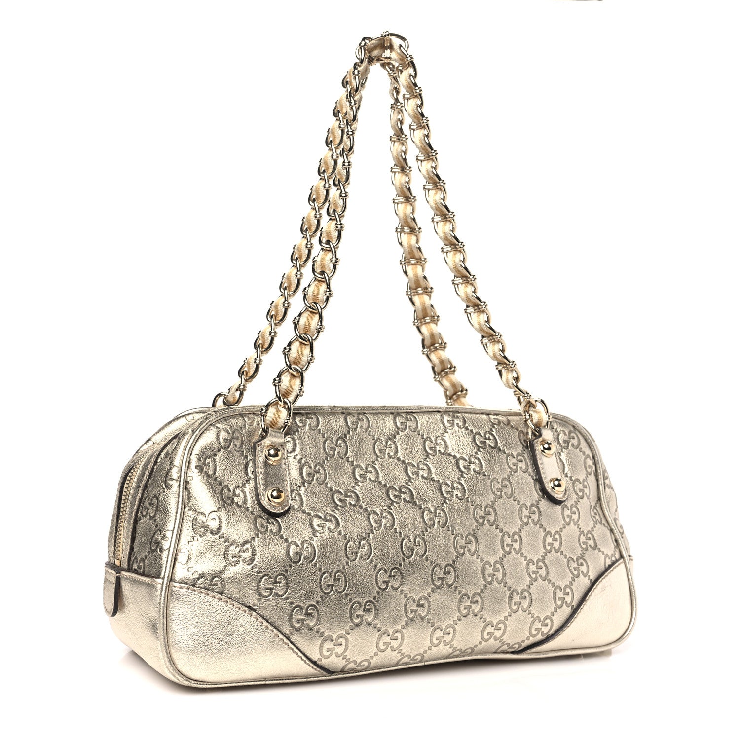 Gucci Guccissima Small Capri Satchel Metallic Gold 3 of 9