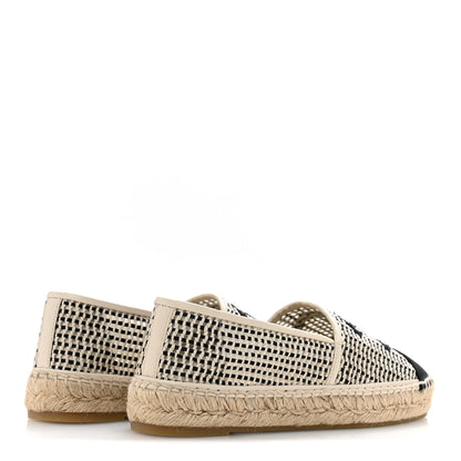 Chanel Mesh Grosgrain CC Espadrilles 39 Beige Black 5 of 9