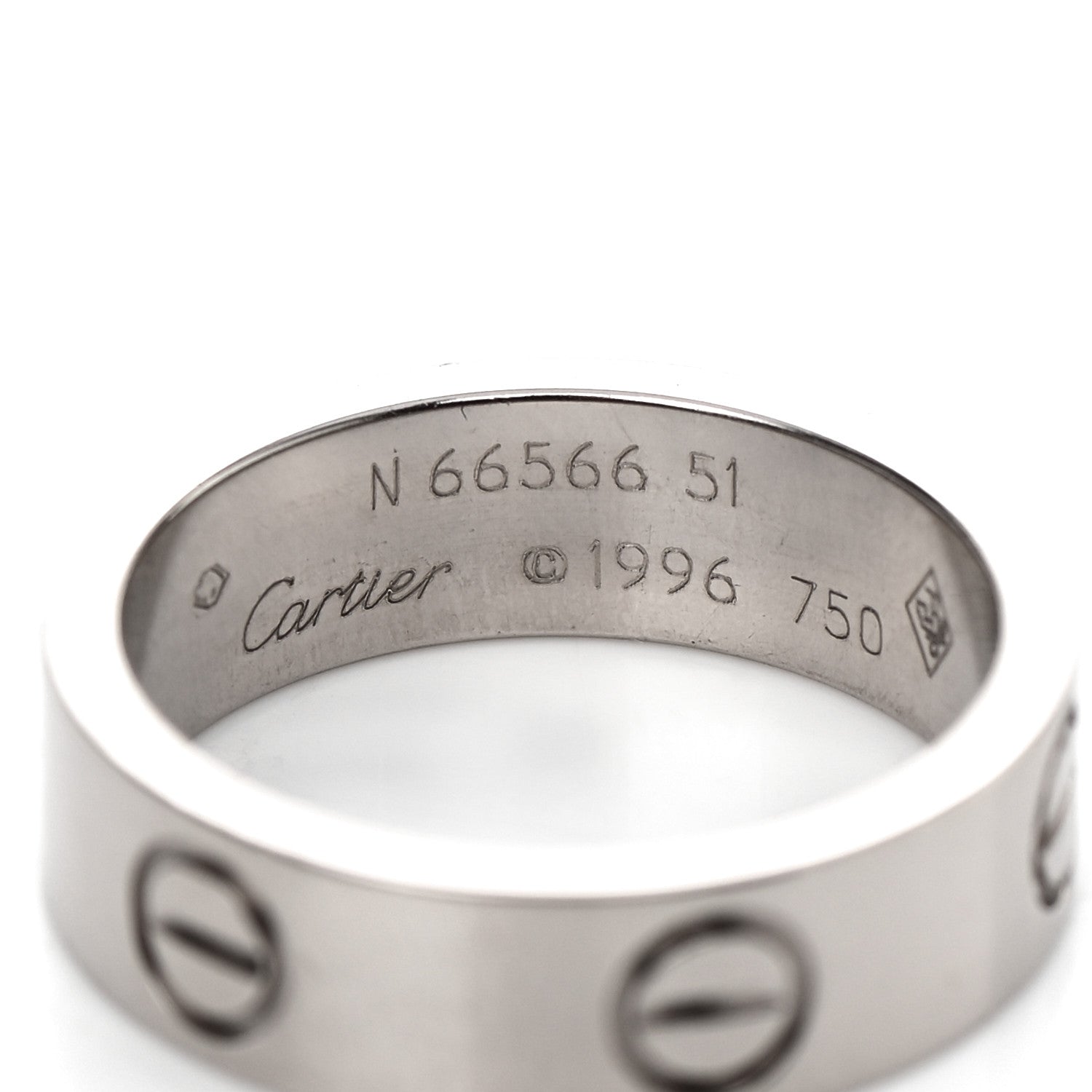 Cartier 18K White Gold 5.5mm LOVE Ring 51 5.75 4 of 4