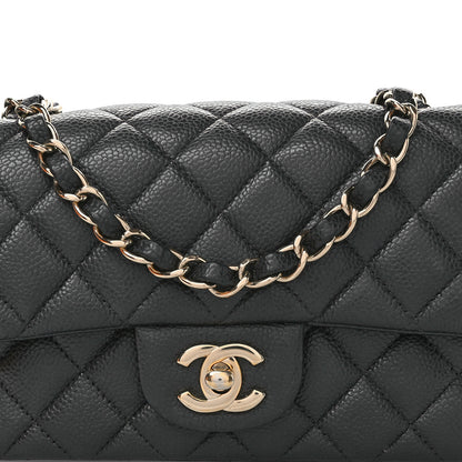 Chanel Metallic Caviar Quilted Mini Rectangular Flap Dark Grey 8 of 11