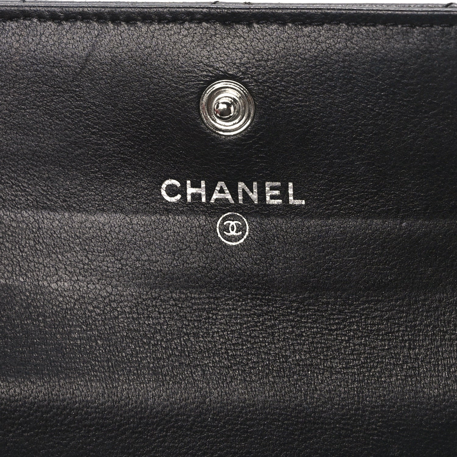 Chanel Lambskin Quilted Small Graffiti Compact Wallet Black 6 of 10