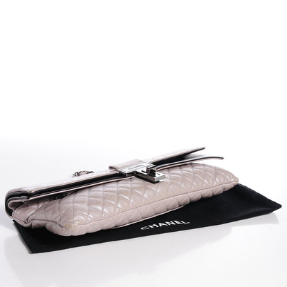 Chanel Metallic Calfskin East West Mademoiselle Flap Pearl Black 4 of 8