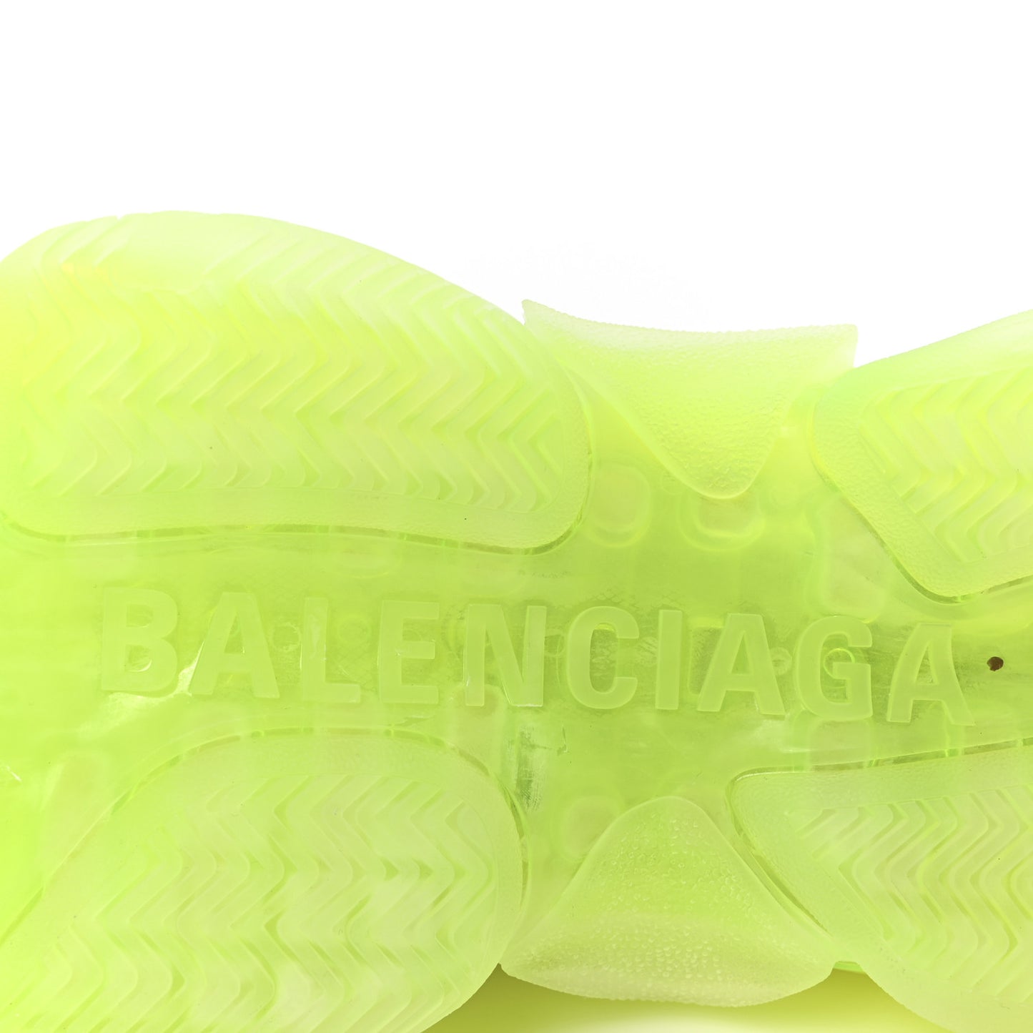Fabric Mesh Clear Sole Fluo Womens Triple S Sneakers 38 White Fluo Yellow