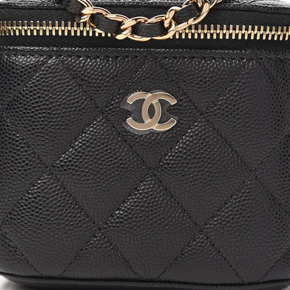 Chanel Caviar Quilted Mini Vanity Case With Chain Black 9 of 10