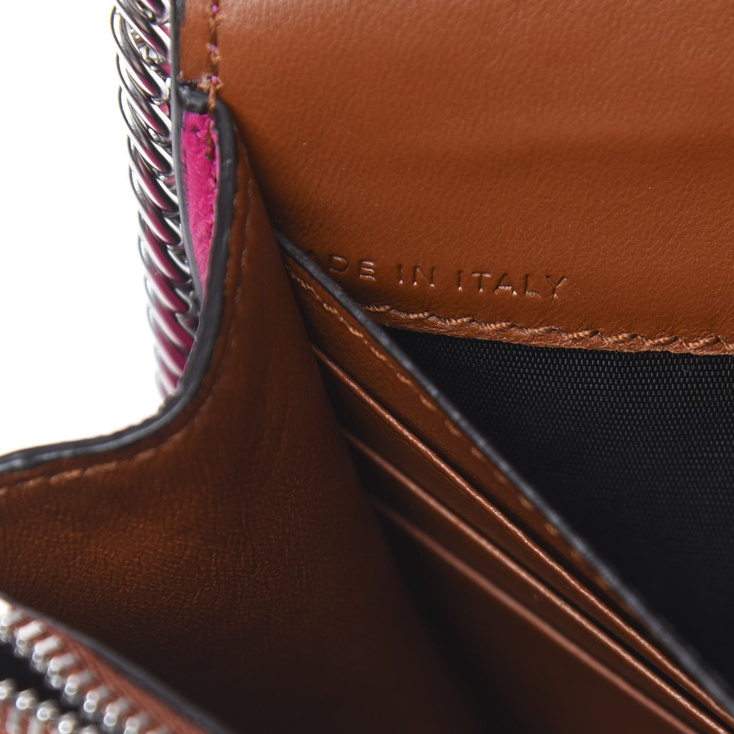 Lambskin Emblem Chain Wallet Cyclamen