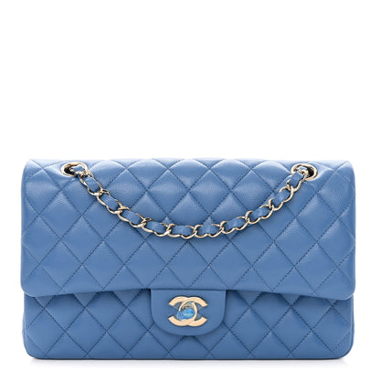 Chanel Caviar Quilted Medium Double Flap Blue 1 of 8