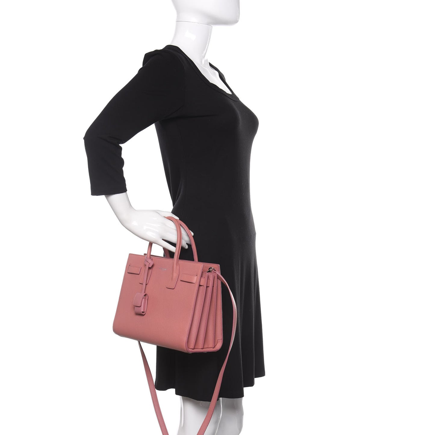 Grained Calfskin Baby Sac De Jour Dark Rose