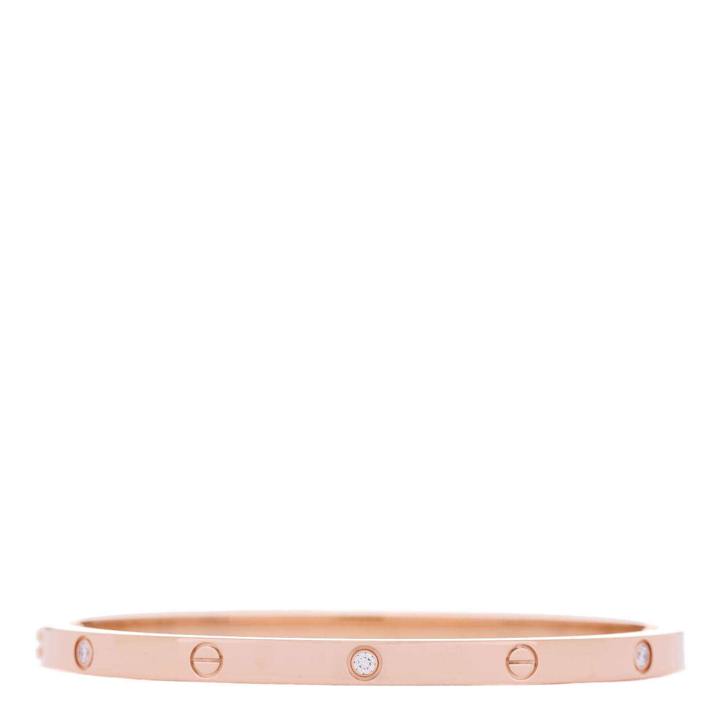 Cartier 18K Pink Gold 6 Diamond Small LOVE Bracelet 15 3 of 8