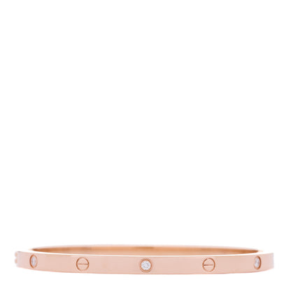 Cartier 18K Pink Gold 6 Diamond Small LOVE Bracelet 15 3 of 8