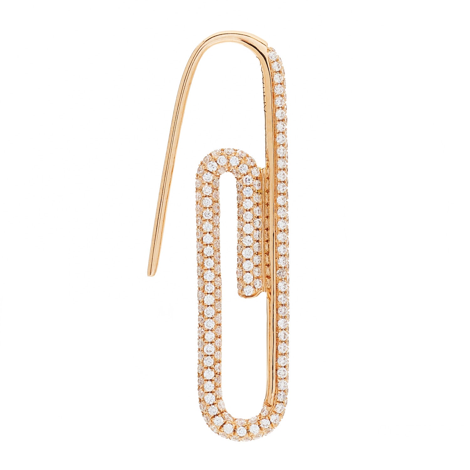 Anita Ko 18K Rose Gold Diamond Paper Clip Earring 1 of 5