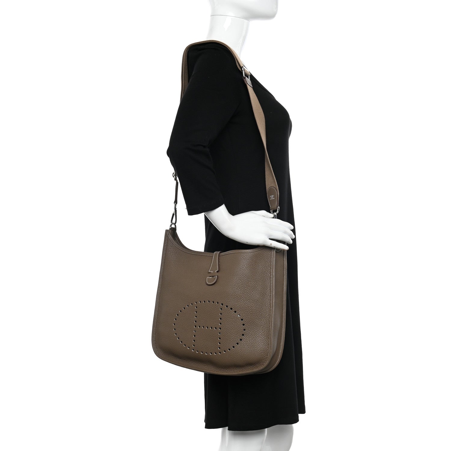 Hermes Taurillon Clemence Evelyne III PM Etoupe 2 of 11